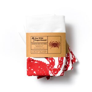 Dungeness Crab Organic Cotton Printed Kitchen Tea Towel