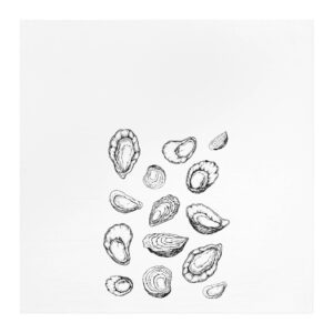Oyster Printed 100% Cotton Kitchen Tea Towel