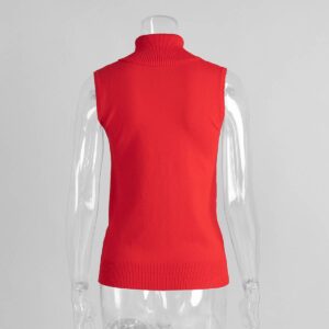 Knit High-Neck Sleeveless Top: Yellow, Missy, M