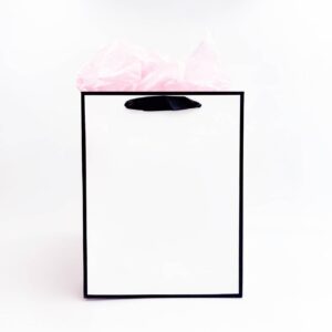 White with Black Border Paper Gift Bag w/ free tissue: 0