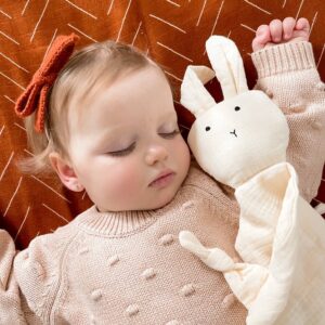 Cuddle Security Blanket Soft Muslin Cotton - Bunny (Natural)