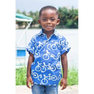 Kids: Button Down Shirt: Chickens - Gold-Organic: 2