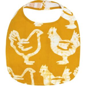 Bib: Chickens - Gold-Organic