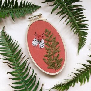 Moth and Fern Embroidery Kit