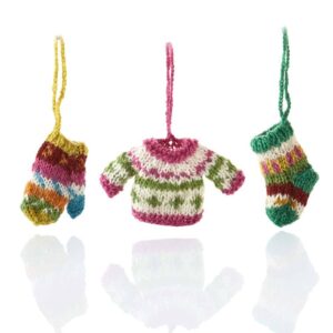 All Bundled Up Knit Ornament Set