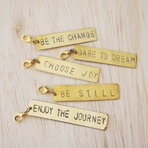 Fair Trade Brass Individual Charms for Jewelry: Never Forget Your Worth Charms