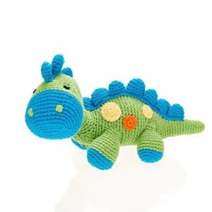 Pebble 200-326 Steggy Dinosaur Rattle, 8.7-Inch Length, Cotton Yarn