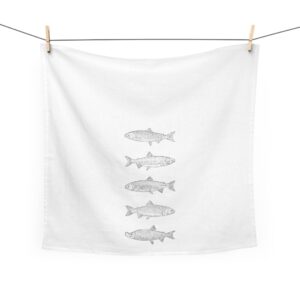 Salmon Species 100% Cotton Printed Kitchen Tea Towel