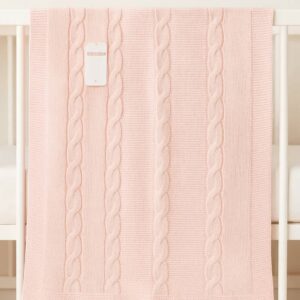Nipperland timeless knit blanket Pink 35"x35