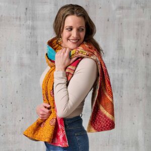 Kantha Sari Patchwork Scarf